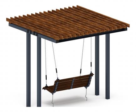Пергола с качелями (прямая) - МФ 78.04.01-01.И1 /без поликарбоната/