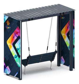 Пергола с качелями (СКИФ) - МФ 78.06.01-И1 /с поликарбонатом/