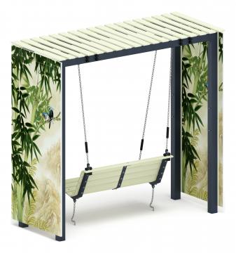 Пергола с качелями (Бамбук) - МФ 78.06.01-03.И1 /без поликарбоната/