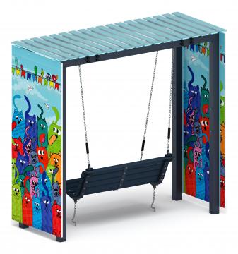 Пергола с качелями (Коты) - МФ 78.06.01-06.И1 /с поликарбонатом/