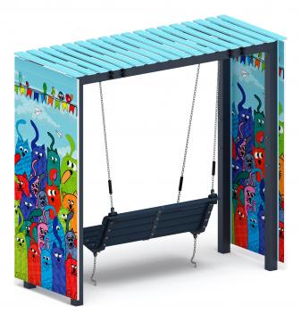 Пергола с качелями (Коты) - МФ 78.06.01-07.И1 /без поликарбоната/