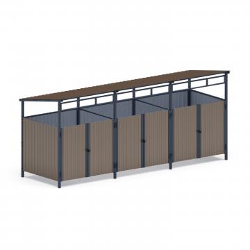 Навес контейнерной площадки для мусора (3 секции) МФ 55.02.02.3-02