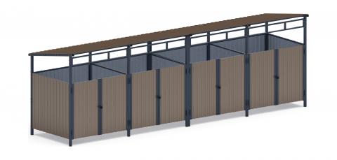 Навес контейнерной площадки для мусора (4 секции) МФ 55.02.02.4-02