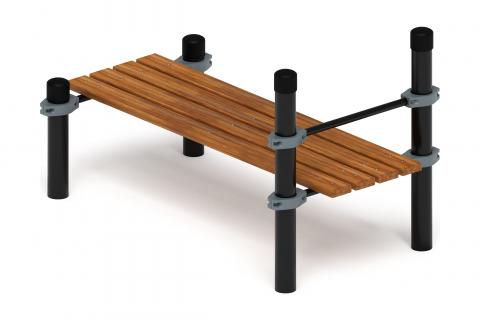 Воркаут 108. Гимнастическая скамья с фиксацией ступней (серый)) ВТ 02.02-03