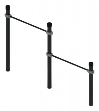 Воркаут 108. Перекладины стационарные разноуровневые (серый) ВТ 02.07-03