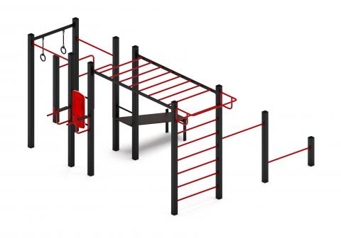 Многофункциональный спортивный комплекс (красный) МК 100.04-01