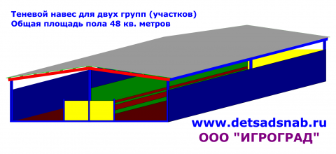 Теневой навес для двух групп (участков) ТН 48.001.001