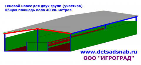 Теневой навес для двух групп (участков) ТН 40.001.001