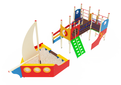 Детский игровой комплекс Парусник Горка 1200
