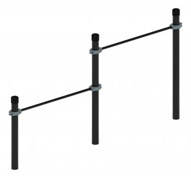 Воркаут 89. Перекладины стационарные разноуровневые (серый) ВТ 01.07-03