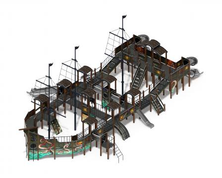 Баркентина (Летучий Голландец) - ДИК 2.03.3.06-21 - Игровой комплекс (нержавейка скат) H=1200, Н=1500, Н=2000