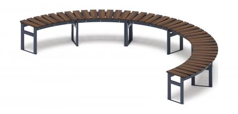 Модульная скамья радиальная (темный дуб) МФ 42.01.24
