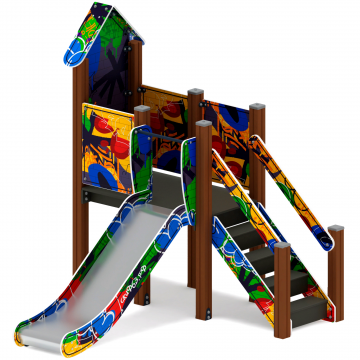 Горка с домиком - ИО 41.01.05-03 - (Граффити) H=900