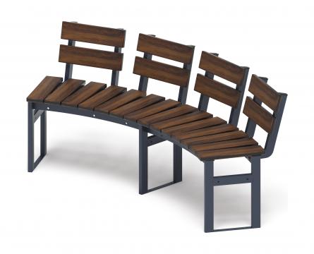 Модульная скамья радиальная (темный дуб) МФ 42.01.18