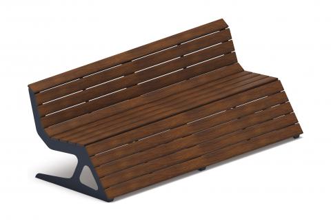 Скамья - МФ 42.02.05-20 (Темный дуб) Д:2400 (под анкера)