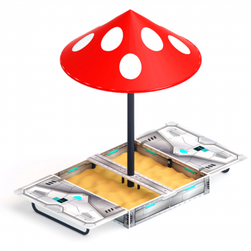 Песочница с крышкой средняя и навесом Грибок (Техно) - ИО 5.01.10-10