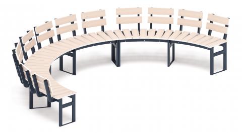 Модульная скамья радиальная (беленый дуб) МФ 42.01.25-01
