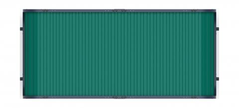 Навес контейнерной площадки для мусора (зеленый) (2 секции) (под анкера) МФ 55.01.02-01