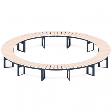 Модульная скамья радиальная (беленый дуб) МФ 42.01.26-01