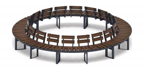 Модульная скамья радиальная (темный дуб) МФ 42.01.27