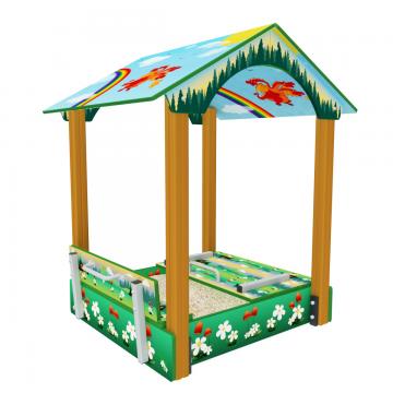 Песочница-домик с крышкой Лесная сказка