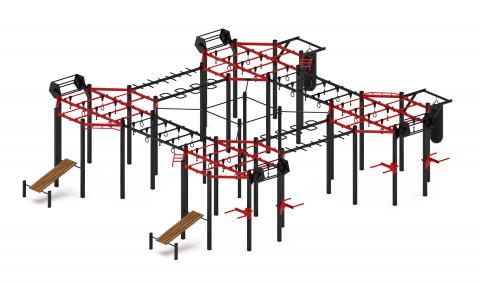 Многофункциональный спортивный комплекс (красный) МК 100.02-01
