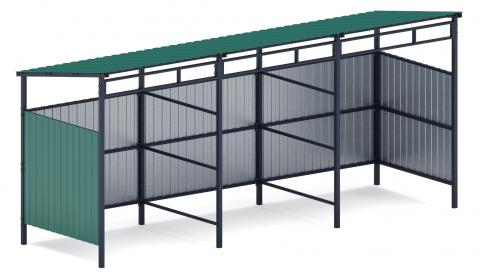 Навес контейнерной площадки для мусора (3 секции) МФ 55.02.03.3-01