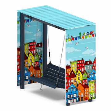 Пергола с качелями (Город) - МФ 78.06.01-05.И1/без поликарбоната/