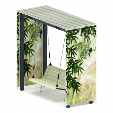 Пергола с качелями (Бамбук) - МФ 78.06.01-02.И1 /с поликарбонатом/