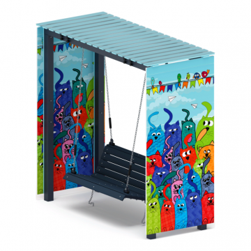 Пергола с качелями (Коты) - МФ 78.06.01-06.И1 /с поликарбонатом/